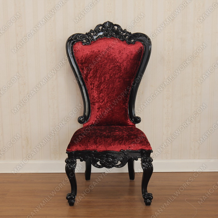 Victorian Red Velvet  Dining Chairs Set (6)