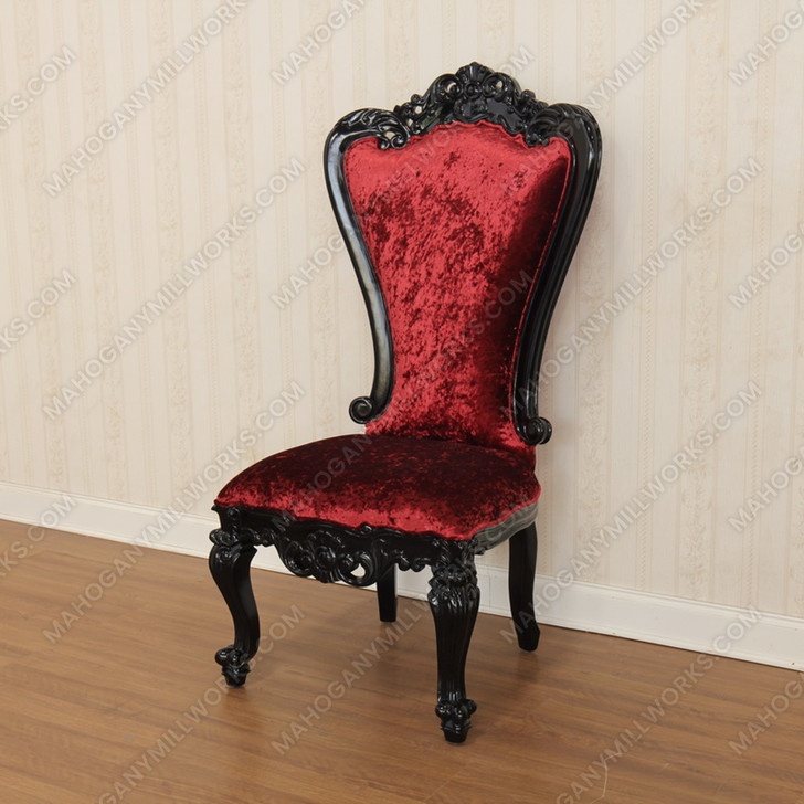 Red Velvet Victorian Gothic High back Dining Chairs (Set 6)