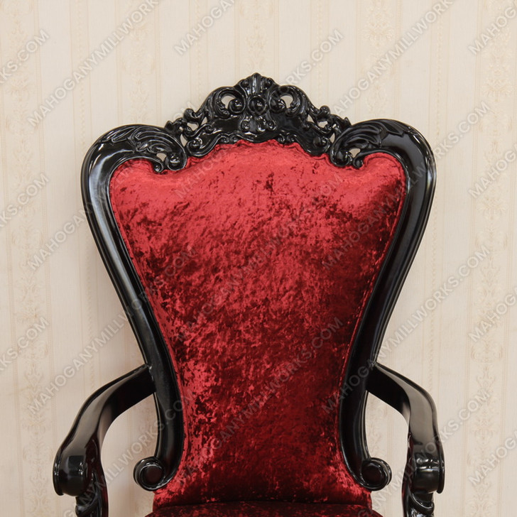 Red Velvet Victorian Gothic High back Dining Chairs (Set 6)