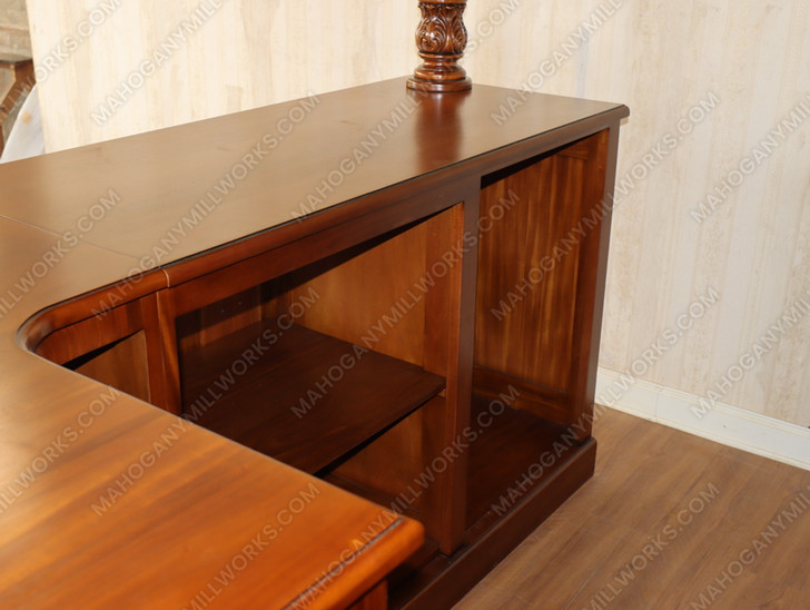 Mahogany Carved Stained Glass Corner Bar