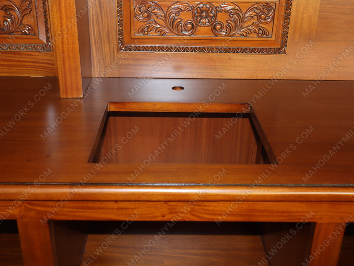 Mahogany Carved Stained Glass Corner Bar