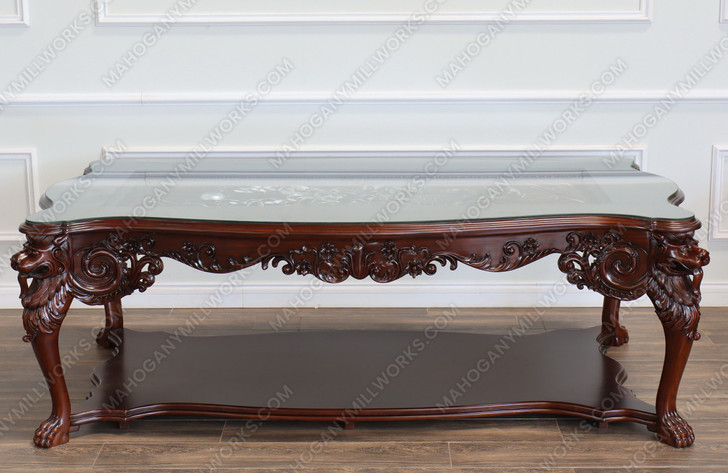 8ft Custom 'Tiger in the Bamboo Forest 3D Relief' Carved Dining Table
