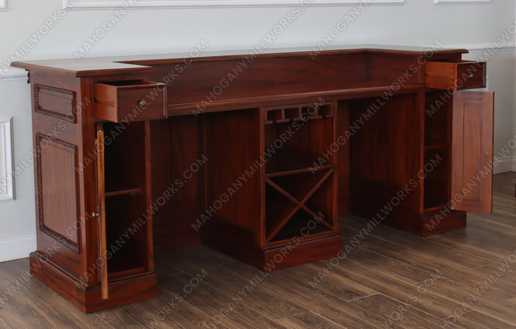 9ft Saloon Bar w/ Carved Hula Lady Statues