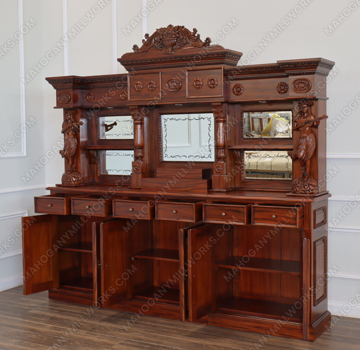 9ft Saloon Bar w/ Carved Hula Lady Statues