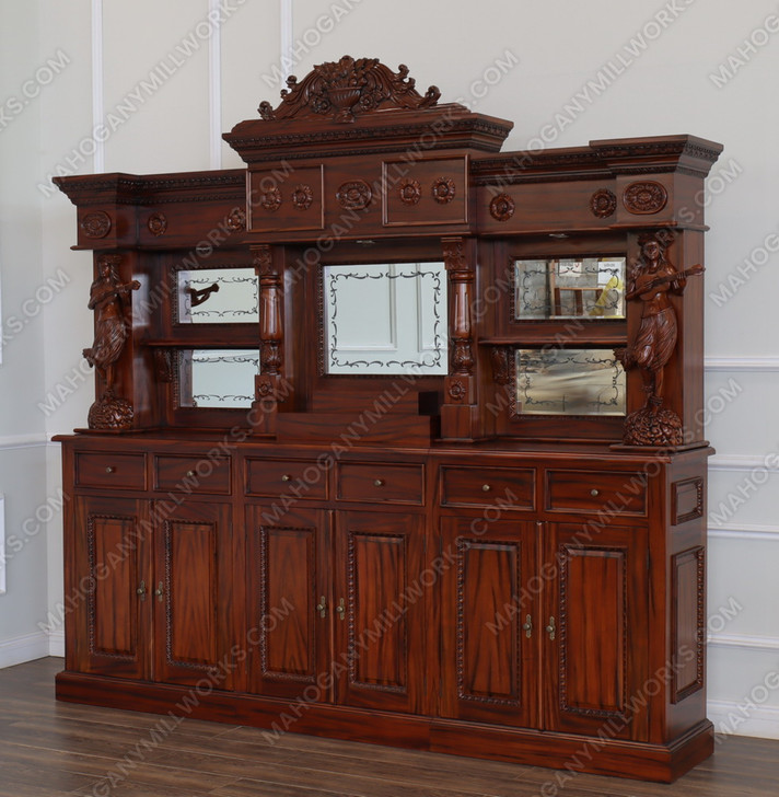 9ft Saloon Bar w/ Carved Hula Lady Statues