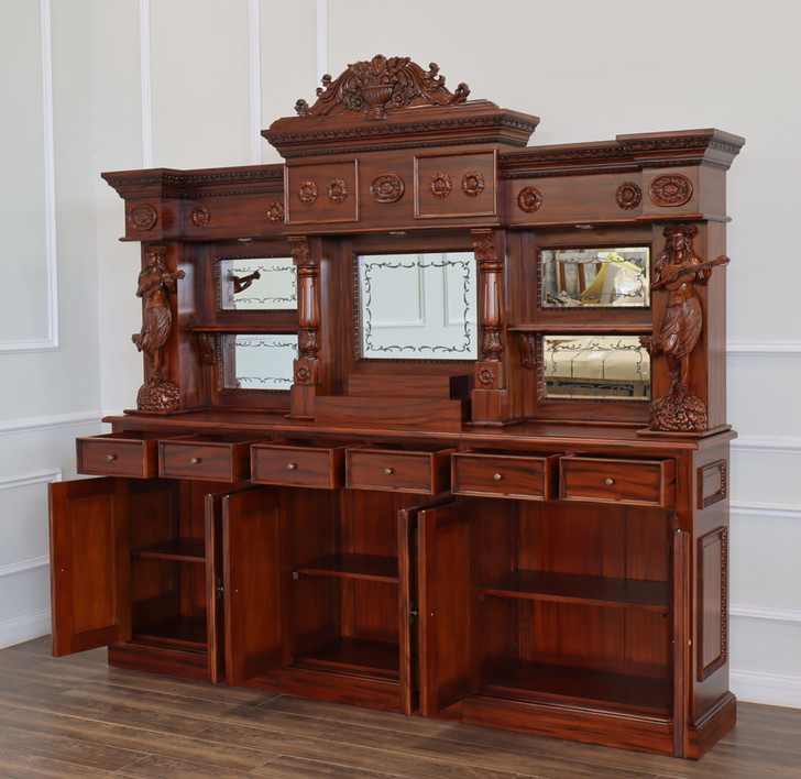 9ft Saloon Bar w/ Carved Hula Lady Statues