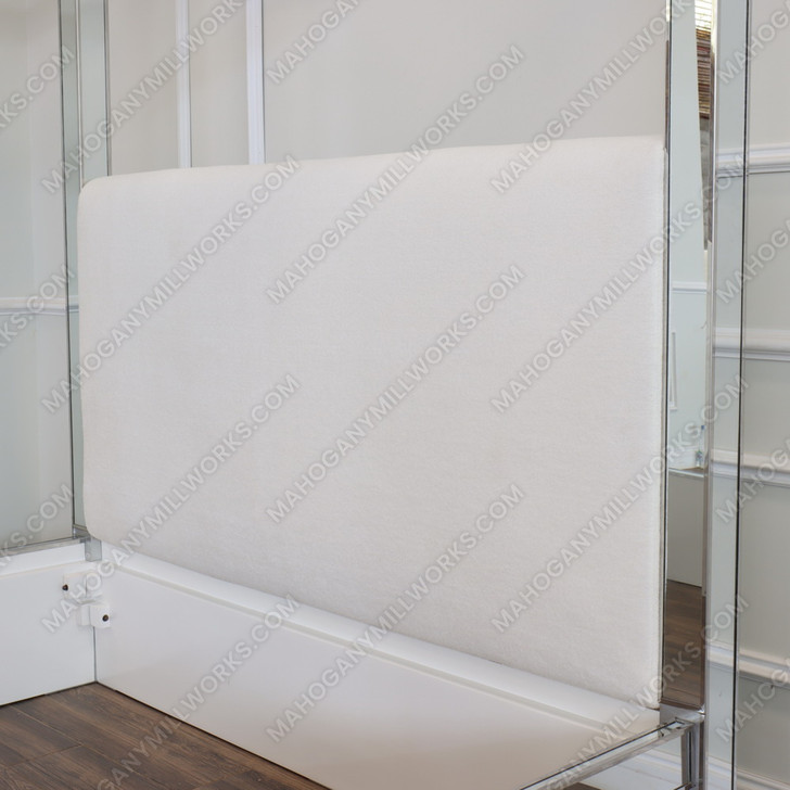 Custom Mirrored Canopy Bed with Upholstered Headboard