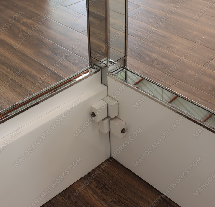 Mirrored Canopy Bed with Upholstered Headboard