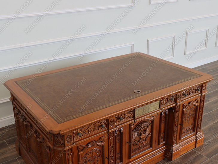 6ft Intricately Carved Mahogany Resolute Desk