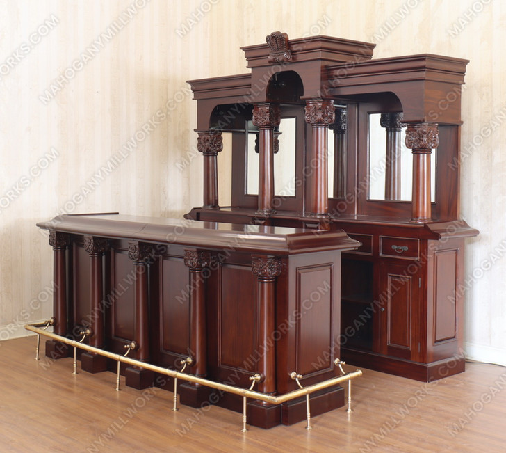 9ft Traditional English Mahogany Pub Bar