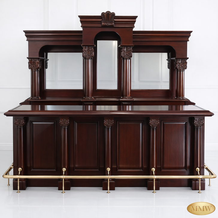 9ft English Mahogany Home Pub Bar