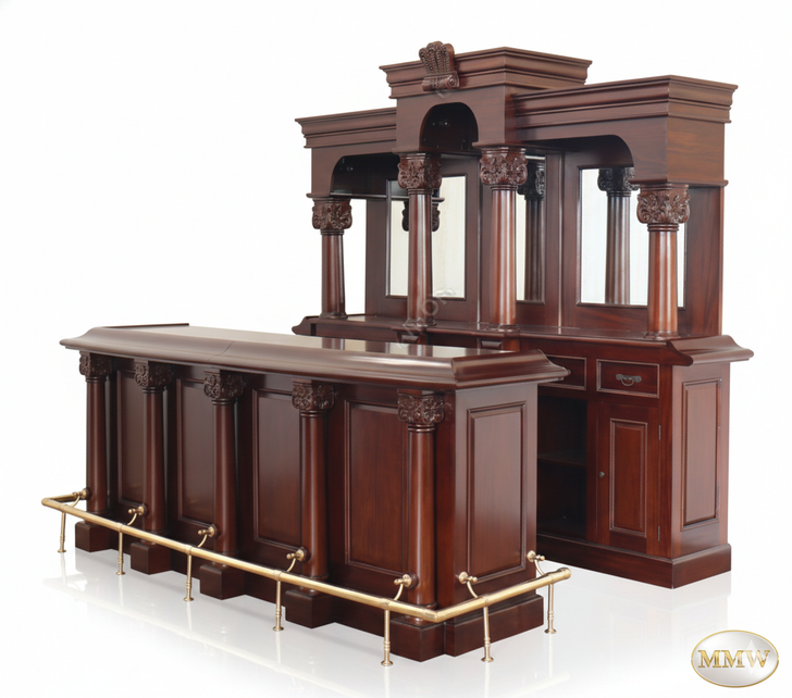 9ft English Mahogany Home Pub Bar