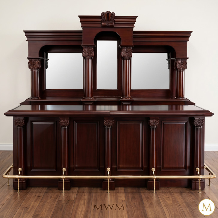 9ft English Mahogany Home Pub Bar