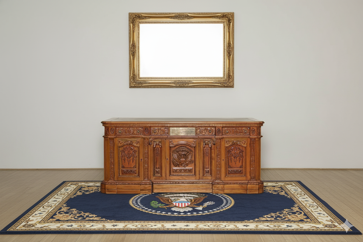 6.5ft Light Finish Presidential Resolute Office Desk (6.5ft x 53"D)