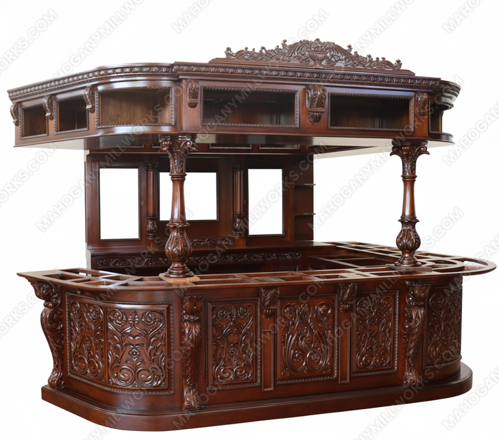 Custom-made Carved Canopy Saloon Bar (Poznan)