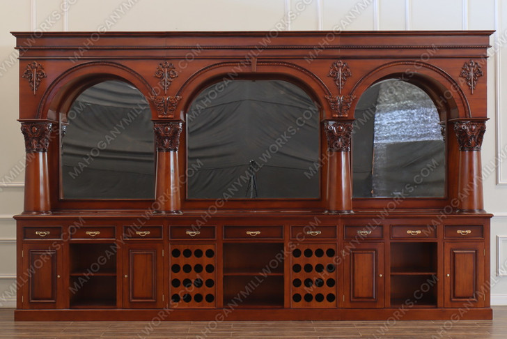 16ft Mahogany Brunswick Pub Bar w/Brass Foot Rails