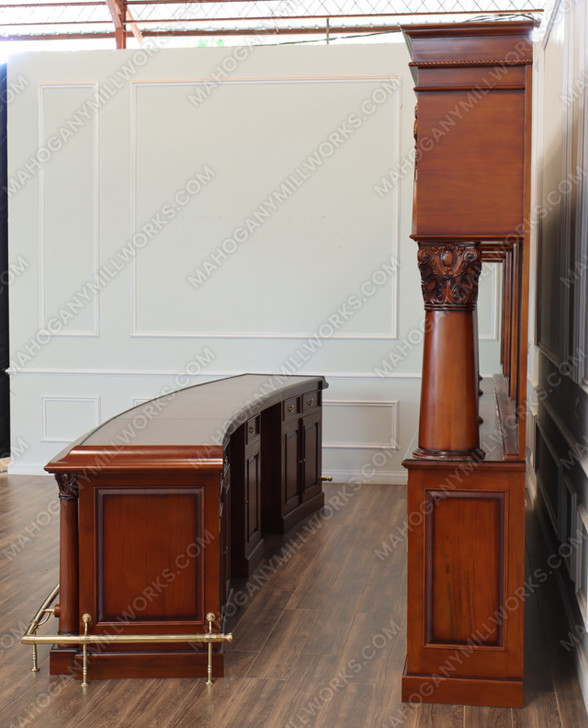 16ft Mahogany Brunswick Pub Bar w/Brass Foot Rails