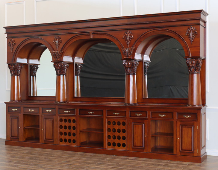 16ft Mahogany Brunswick Pub Bar w/Brass Foot Rails