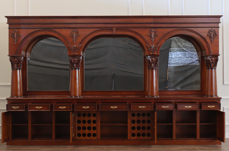 16ft Mahogany Brunswick Pub Bar w/Brass Foot Rails