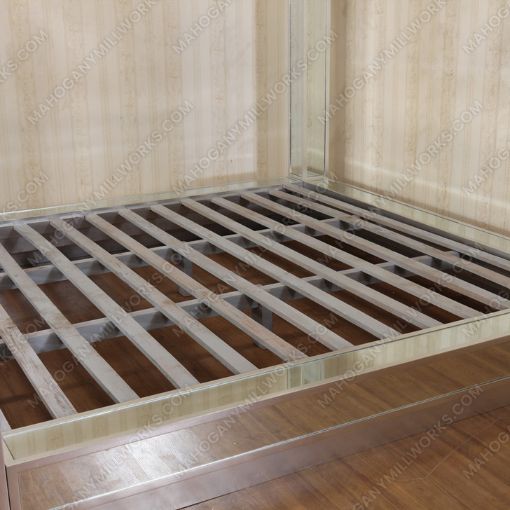 Mirrored Glass Four Post Canopy Bed