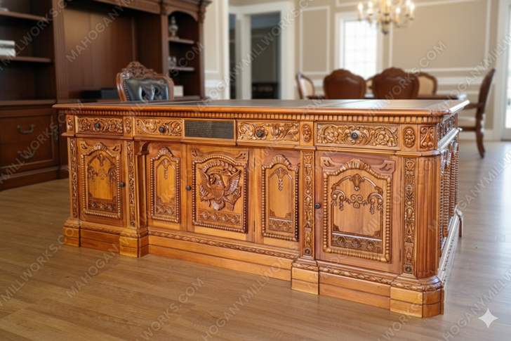 7ft Light Mahogany Oval Office Resolute Desk