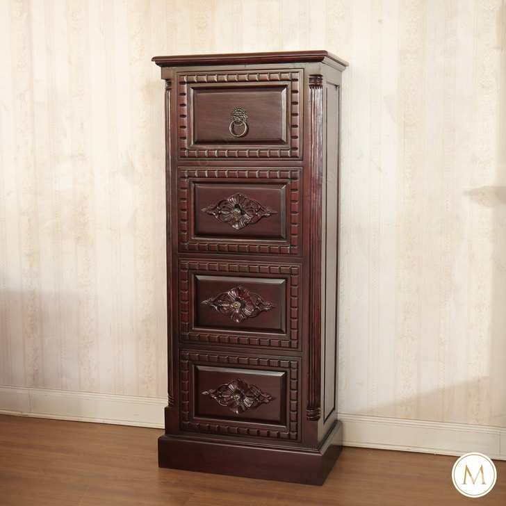 Mahogany Gothic Lion File/Filing Cabinet