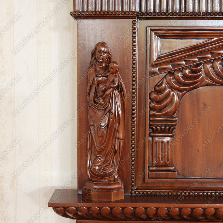 King James Mahogany Ornate Hand Carved Four Post Canopy Bed