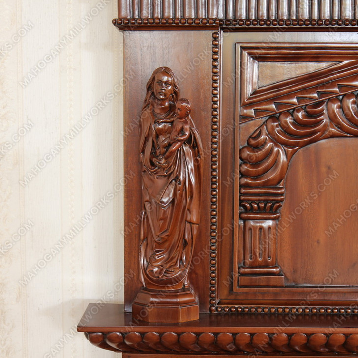King James Mahogany Ornate Hand Carved Four Post Canopy Bed