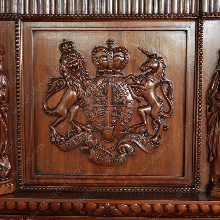 King James Mahogany Ornate Hand Carved Four Post Canopy Bed