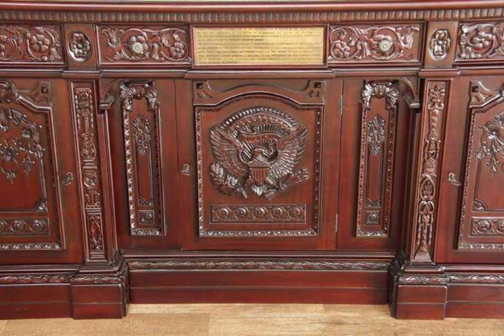 6ft Aged Classic Mahogany Presidential Resolute Desk (Depth: 36")