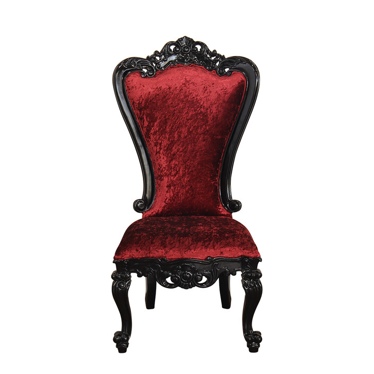 Red Velvet Victorian Gothic High back Dining Side Chairs (Pair 2)