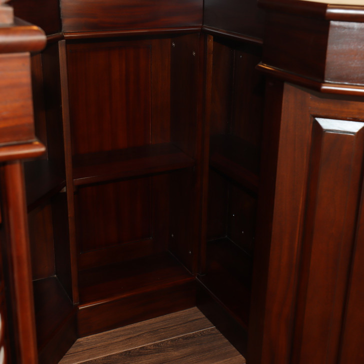 Mahogany Stained Glass Corner Canopy Home Pub Bar (91"H )