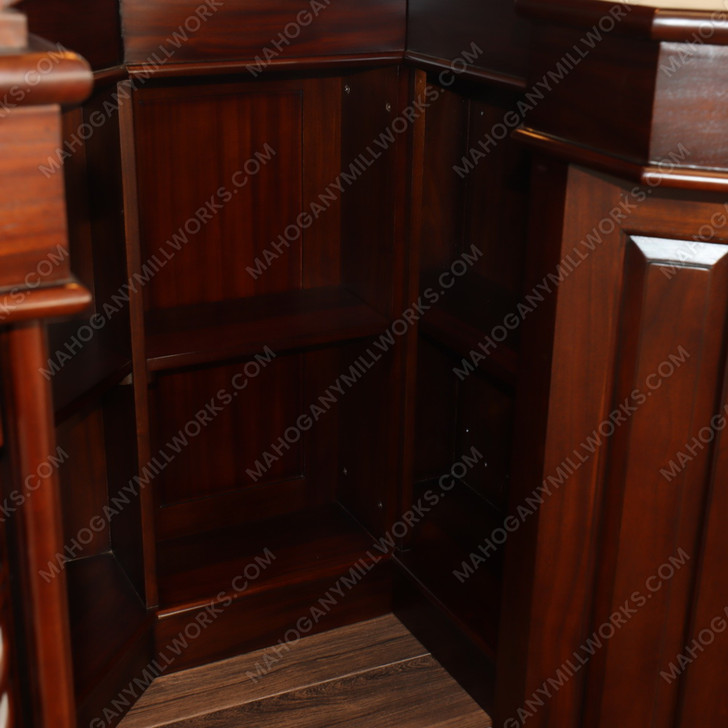 Mahogany Stained Glass Corner Canopy Home Pub Bar (91"H )