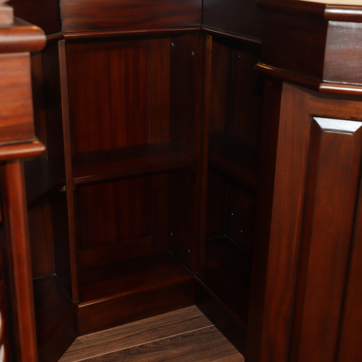 Mahogany Stained Glass Corner Canopy Home Pub Bar (91"H )