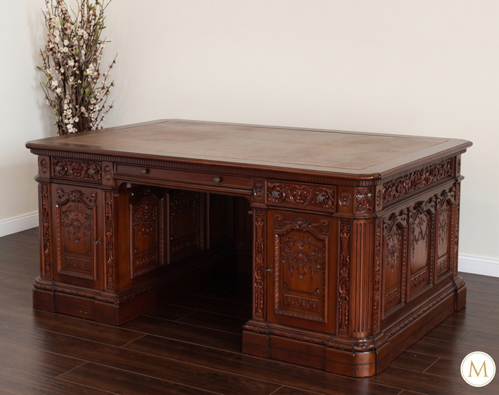 6ft Mahogany HMS Resolute Office Desk (more leg room)