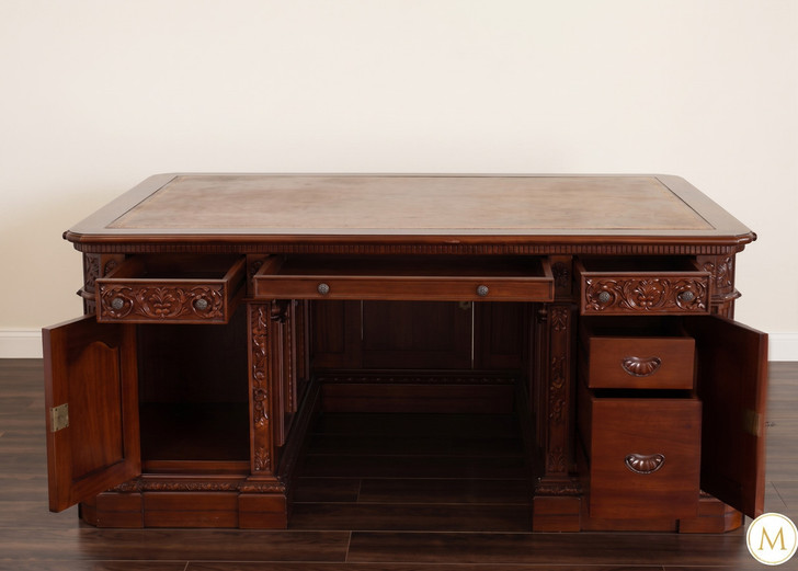 6ft Mahogany HMS Resolute Office Desk (more leg room)