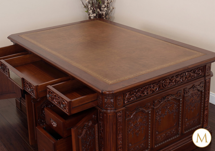 6ft Mahogany HMS Resolute Office Desk (more leg room)