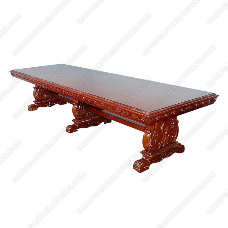 12ft Custom Pecan Gothic Dining or Conference Table (12ft x 48"D)