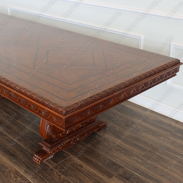 12ft Custom Pecan Gothic Dining or Conference Table (12ft x 48"D)