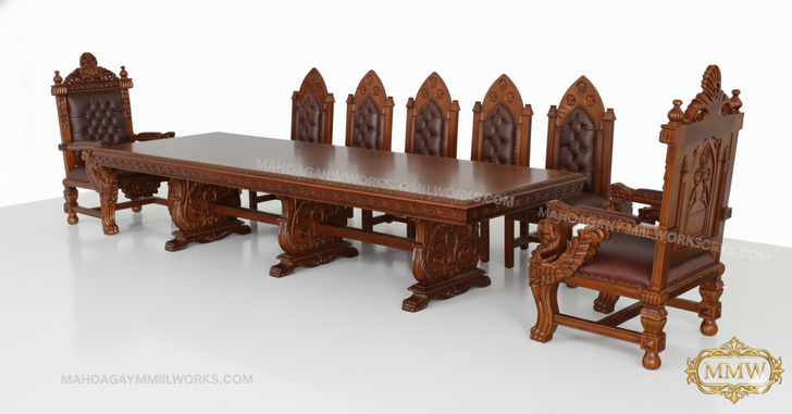 12ft Gothic Dining or Conference Table (12ft x 48"D)