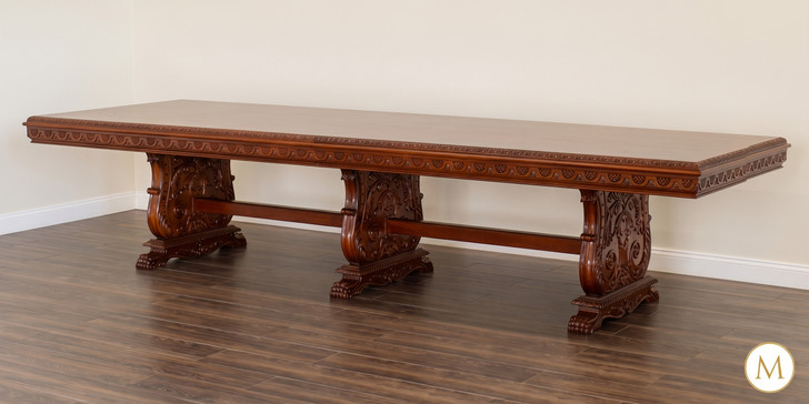 12ft Gothic Mahogany Dining Table (12ft x 48"D)