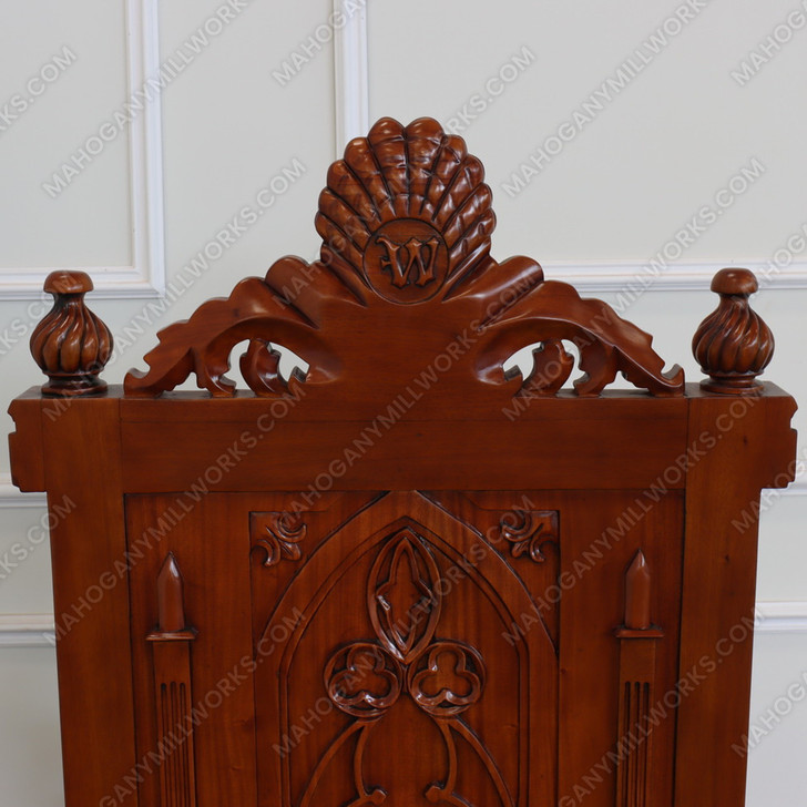 Solid Mahogany Church Bishop's Throne Chair w/ Genuine Leather