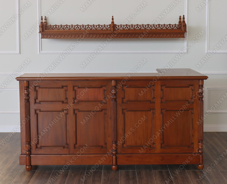 Custom Pecan Victorian L-Shape Corner Home Pub Bar