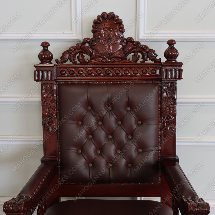 Church Bishop's Chair w/ Brown Leather