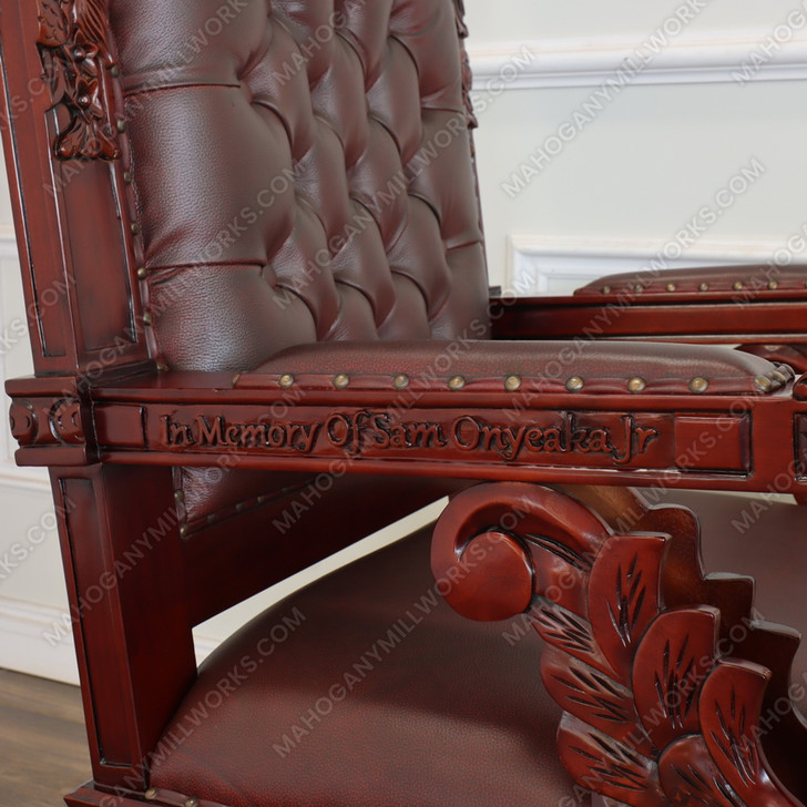 Church Bishop's Chair w/ Brown Leather