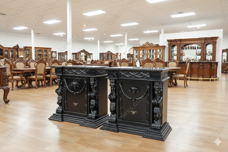 3pc Black Gothic Gargoyle Bedroom Set