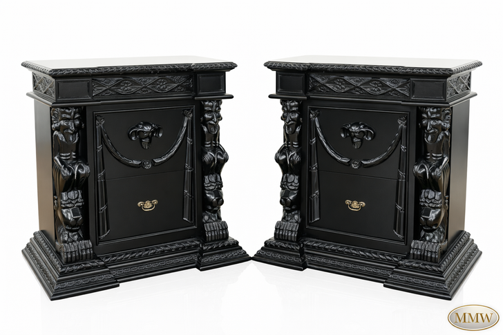 3pc Black Gothic Gargoyle Bedroom Set
