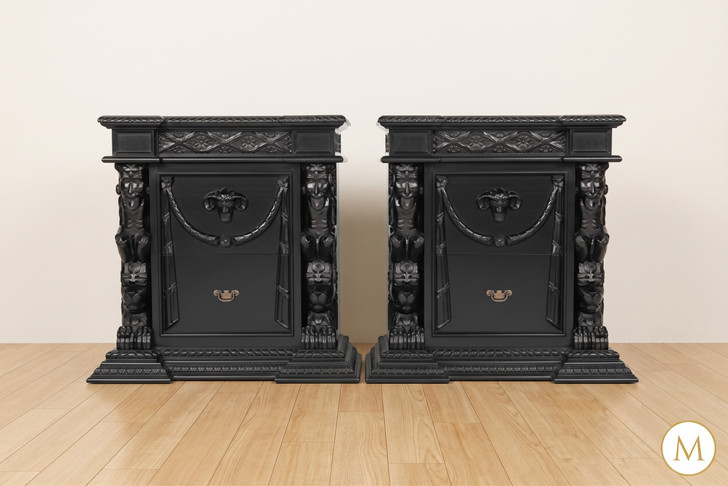 3pc Black Gothic Gargoyle Bedroom Set