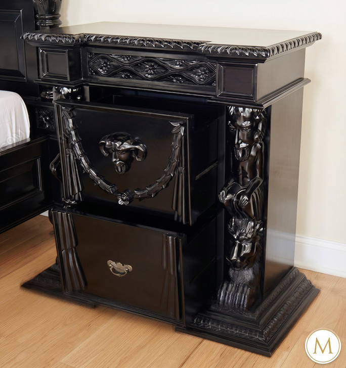 3pc Black Gothic Gargoyle Bedroom Set