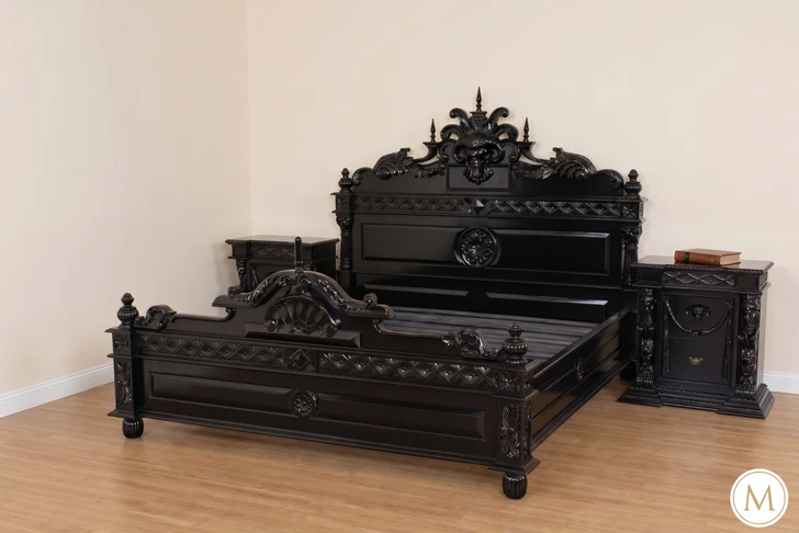 3pc Black Gothic Gargoyle Bedroom Set